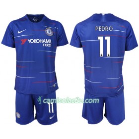 Camisolas de Futebol Chelsea PEDRO 11 Criança Equipamento Principal 2018/19 Manga Curta